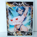 Bulma Waifu Card Glitter Jewels Anime Wall Art Oversized Board A5 Model