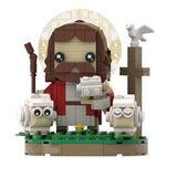 277 PCS MOC Christ Jesus with Sheep Model Building Blocks Divine Shepherd Toys Model