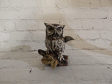 Vintage Homco Owl Figurine On Branch #1114 Ceramic 5" Tall Model