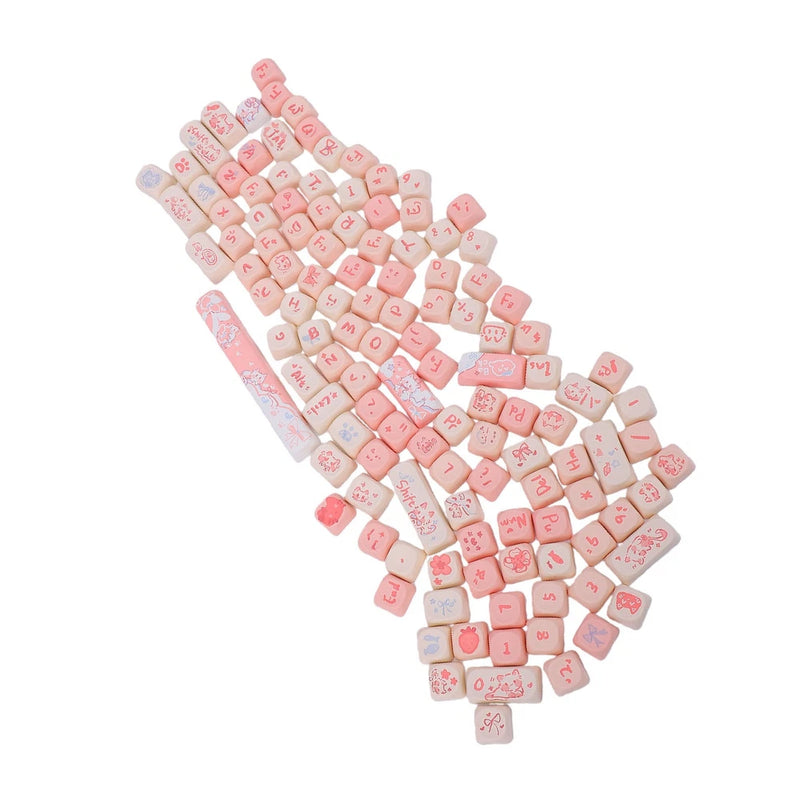 PBT Keycaps Set Cute Cat Theme 125 Keys 5 Side Sublimation Keycaps With 6.25 DSO Model