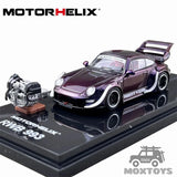 MOTORHELIX 1:64 RWB 993 Army Girl Diecast Model Car Model
