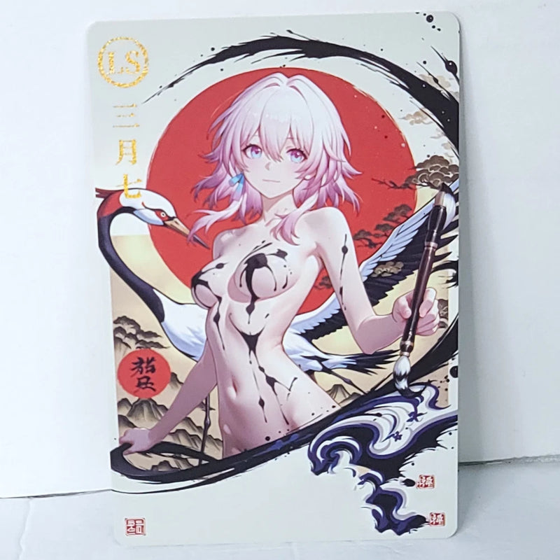 March 7th Waifu Card Body Paint Anime Girl Japan Wall Art Oversized Board A5 Model