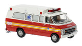 Brekina Dodge B200 Ambulance Red/White #18301 HO 1/87 Scale Model