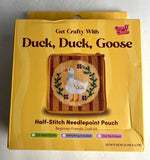Craft Club Duck Duck Goose Half Stitch Needlepoint Pouch Kit Beginner Sealed Model