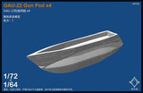 1/72 Scale US GAU-22 Gun Pod x4 Aircraft Weapon Assembly Model Kit Model