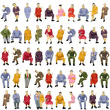 50pcs Model Trains O Scale 1:43 Seated Figures People Passenger Sitting P4302 Model