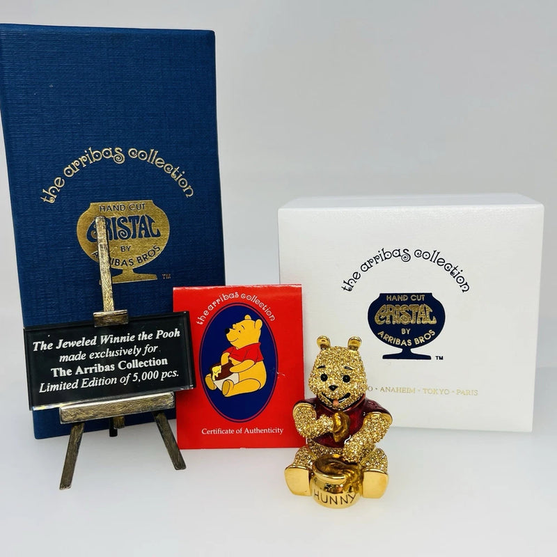 Disney Arribas Brother LE Winnie The Pooh Swarovski Figurine With Display Plaque Model