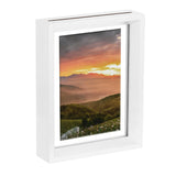 Floating Frame, 7 x 5 Inch Wood Picture Frame, White Model