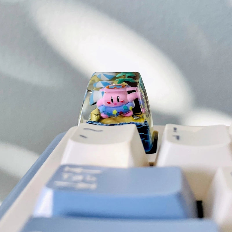 Kirby Resin Keycap, Artisan Gaming Keycap SA Profile for mechanical keyboard Model