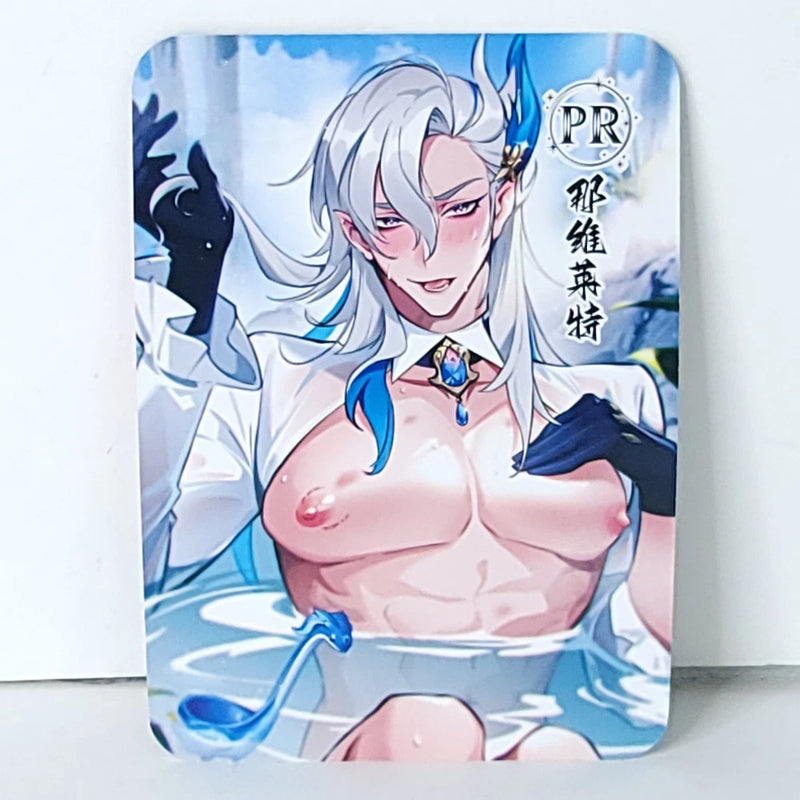 Neuvillette Bath PR Premium Card Anime Husbando Art Oversized Board A6 Model