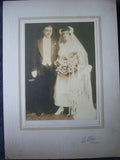 1900s Wedding Photo on Board - Sepia G. Fisher Photographer New York Bride Groom Model