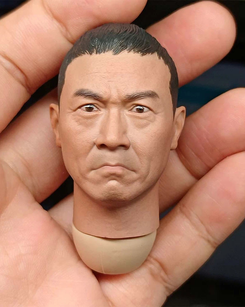1/6 Chinese Soldier Tough Guy Li Yunlong Head Carving Sculpt Model Toys Model
