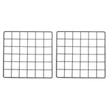 2Pcs Iron Wire Grid Panel Board Photo Display Holder Hanging Frame Black 12"x12" Model