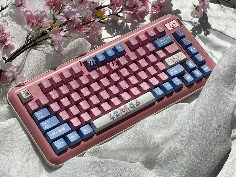Anime Sylveon Keycap Button PBT 142 Keys For Cherry MX Keyboard Gift Collectible Model