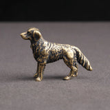 USA Solid Brass Dog Figurine Small Dog Statue Home Decor Animal Figurines Toys Model