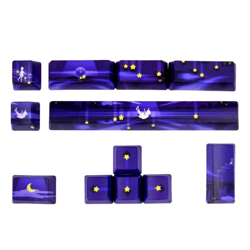 12PCS PBT 5-Side Dye-sub Keycaps for 6.25U Space ESC Enter Direction Keys OEM Model