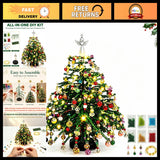 DIY Beaded Christmas Tree Kit - 3D Crystal Bead Craft with Lights, Mini Holiday Model