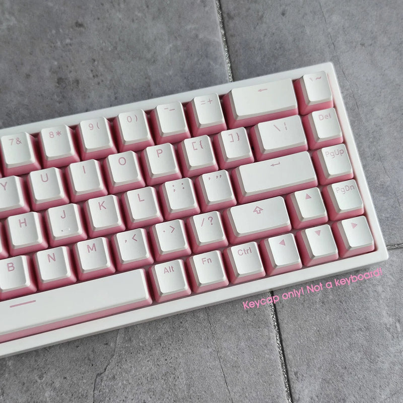 White Pink PBT Doubleshot Pudding 140 keycap set for Corsair Mechanical Keyboard Model