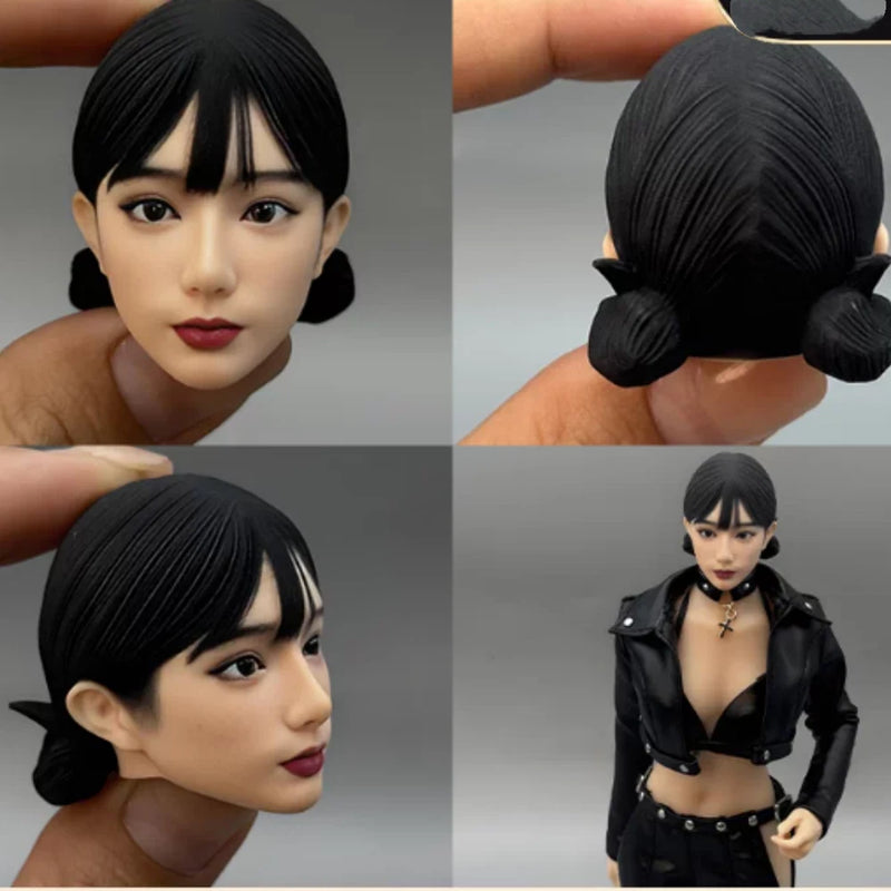 1/6 Beauty Girl 3D Girl Head Sculpture Janpanese Asia For 12"  Figure Model Toy Model