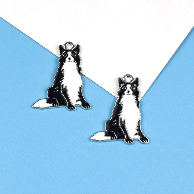 20pcs Cartoon Dog Enamel Metal DIY Charms Pendants key Jewelry Making Charms