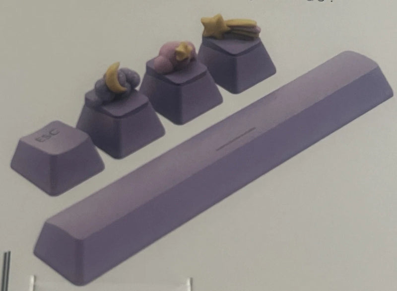 North Figural Key Cap 5 Pack Keyboard Keycap, Purple: Stars, Moon, Rainbow Model