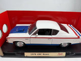 Road Signature 1970 AMC Rebel White Blue & Red 1/18 Scale Diecast Model