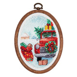 Christmas Car with Gifts Cross Stitch Kit DIY Needlework Embroidery Craft Set Model