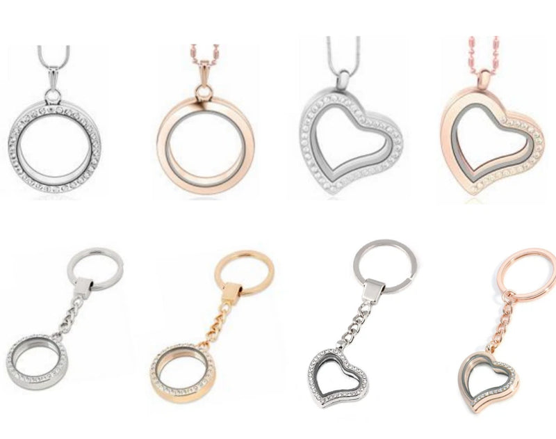 FLOATING CHARMS LOCKET LIVING MEMORY NECKLACE / KEYCHAIN LOCKET FOR CHARMS Charms