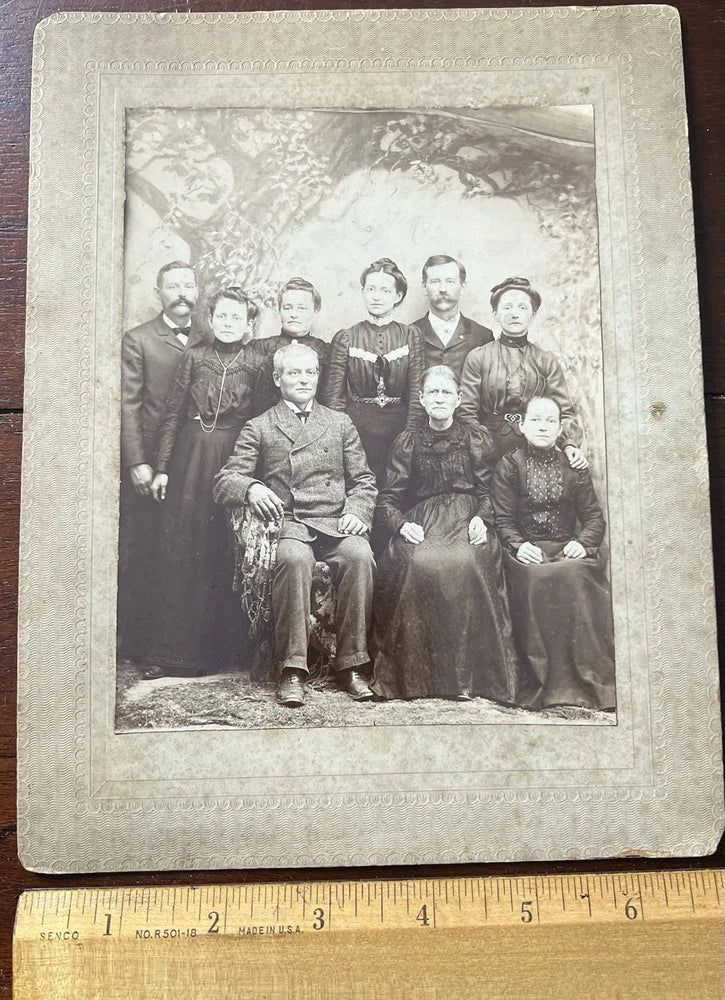 Portrait on Board, Family of 9 adults. Mrs Sallie Schuck, Mrs Leah PA Model