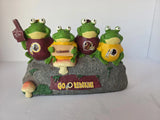 Washington Redskins Go Redskins Frog Figurine Display on Rock Base - 4 Frogs Model