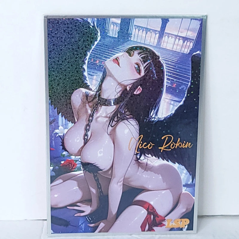 Nico Robin Black Angel Chain Waifu Card Anime Girl Wall Art Oversized Board A5 Model