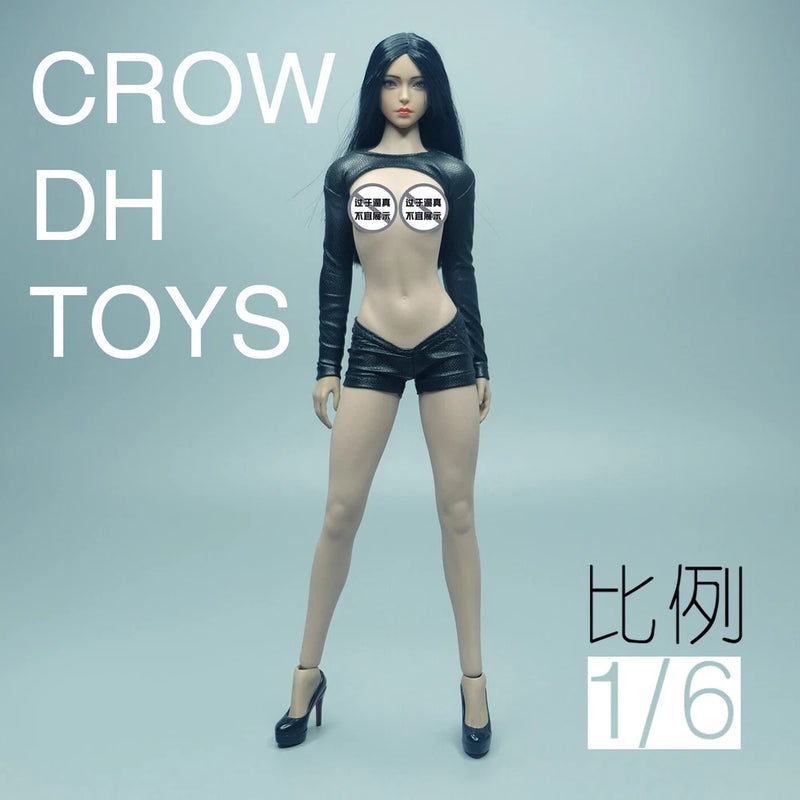 1/6 Female Girl Shoulder Long Sleeves Tight Shorts Model Model