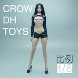 1/6 Female Girl Shoulder Long Sleeves Tight Shorts Model Model