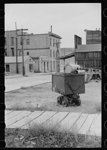 Photo:Goldfield Nevada 1940 board sidewalk street scene buildings Model