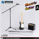 ZY3027 1/6 Scale Plastic Electric Guitar Model with Strap for 12'' (3 colors) Model