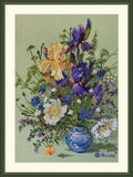 Merejka Counted Cross-Stitch Kit Irises and Wildflowers K-249 Model