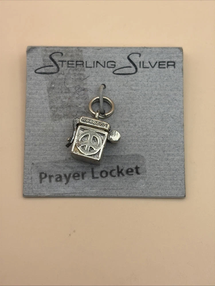 Vintage Sterling Silver Ornate Prayer Box Bracelet Charm Charms