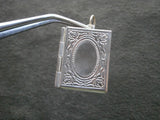 Large Book Photo Keepsake Locket Vintage Shiny Silvertone Charm Pendant  4.2g Charms