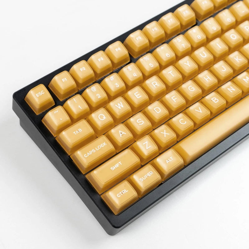 142 Keys PBT Doubleshot Translucent Keycaps Yellow SA Profile For MX Switch Model