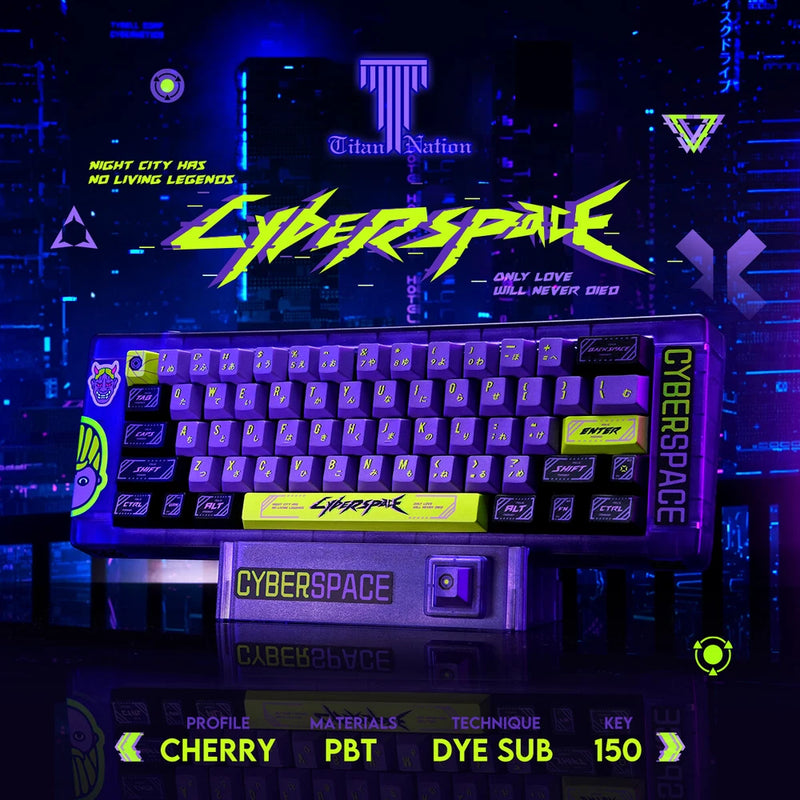 CYBERSPACE Theme 150keys/set PBT Cherry Profile for MX Keyboard Model