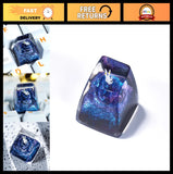 Aesthetic Dark Blue Galaxy Astronaut Keycap SA Profile Custom Artisan Keyboard C Model