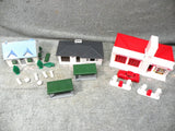 3  HO  Scale Building Kits 2 in Original Boxes - Gas Station, Rancher + Cape Cod Model