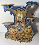 Enesco Calico Kittens Scaredy Cats Figurine Display Stand Halloween Vintage 1997 Model