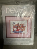 NEW Vtg Design 1 BEARLY CHRISTMAS EVE Counted Cross Stitch Pattern 8" x 10" Kit Model