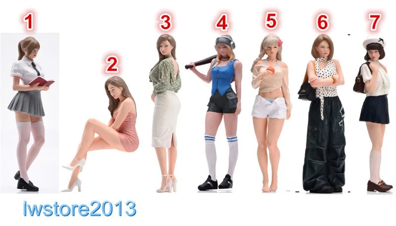 1/64 1/87 1/43 1/18 1/24 Girl Man Miniatures Figures Model For Cars Trains Toys Model