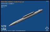 [3D Printed] 1/72 French ARAL-1A/B Pod 4Pcs Unpainted Resin Assembly Model Model
