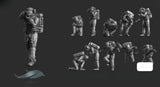 1/35 Scale Outer Space Astronauts 10 Figures Unpainted Resin Model Model