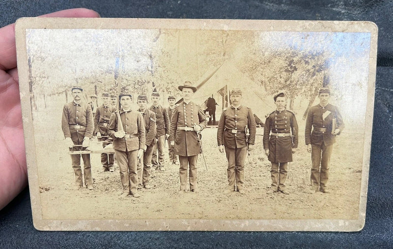 Antique board mounted Military photo - Group of Army Soldiers - Selma, Alabama Model