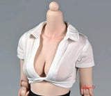 1Set 1/6 New Office Lady Action Figure  White Shirt Skirt Model Fits For 12