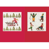 Le Bonheur des Dames Greeting cards set of 2 counted cross stitch kit "Skiers An Model